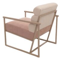 Lounge-Sessel Clubsessel Stoff Metall beige Polster rosé