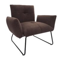 Lounge-Sessel Cocktailsessel Bouclé Stoff braun
