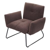 Lounge-Sessel Cocktailsessel Bouclé Stoff braun