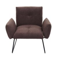 Lounge-Sessel Cocktailsessel Bouclé Stoff braun