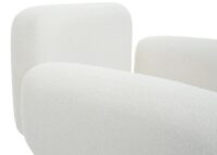 Lounge-Sessel Cocktailsessel Bouclé Stoff Metall creme-weiss