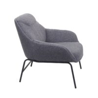 Lounge-Sessel Cocktailsessel Bouclé Stoff Metall dunkelgrau