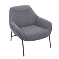 Lounge-Sessel Cocktailsessel Bouclé Stoff Metall dunkelgrau