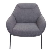 Lounge-Sessel Cocktailsessel Bouclé Stoff Metall dunkelgrau