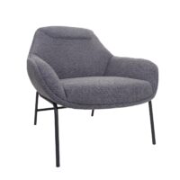 Lounge-Sessel Cocktailsessel Bouclé Stoff Metall dunkelgrau