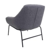Lounge-Sessel Cocktailsessel Bouclé Stoff Metall dunkelgrau