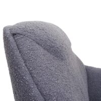 Lounge-Sessel Cocktailsessel Bouclé Stoff Metall dunkelgrau