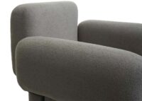 Lounge-Sessel Cocktailsessel Bouclé Stoff Metall grau