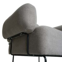 Lounge-Sessel Cocktailsessel Bouclé Stoff Metall grau