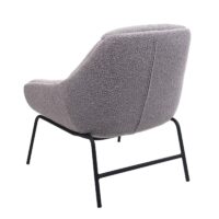 Lounge-Sessel Cocktailsessel Bouclé Stoff Metall hellgrau