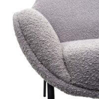 Lounge-Sessel Cocktailsessel Bouclé Stoff Metall hellgrau