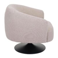 Lounge-Sessel Cocktailsessel drehbar Bouclé Stoff Metall creme-beige