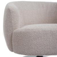 Lounge-Sessel Cocktailsessel drehbar Bouclé Stoff Metall creme-beige