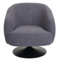Lounge-Sessel Cocktailsessel drehbar Bouclé Stoff Metall dunkelgrau