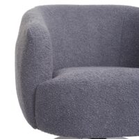 Lounge-Sessel Cocktailsessel drehbar Bouclé Stoff Metall dunkelgrau