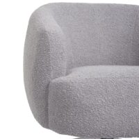 Lounge-Sessel Cocktailsessel drehbar Bouclé Stoff Metall hellgrau