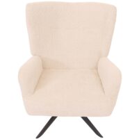 Lounge-Sessel Cocktailsessel drehbar Chenille Metall creme-beige