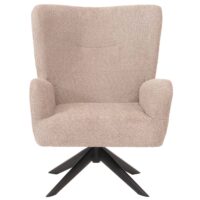 Lounge-Sessel Cocktailsessel drehbar Chenille Metall taupe
