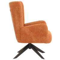 Lounge-Sessel Cocktailsessel drehbar Chenille Metall terracotta