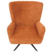 Lounge-Sessel Cocktailsessel drehbar Chenille Metall terracotta