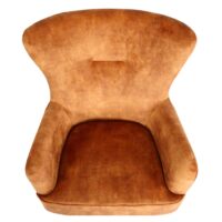 Lounge-Sessel Cocktailsessel drehbar Vintage Samt Metall gold-braun