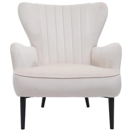 Lounge-Sessel Cocktailsessel Polstersessel Samt creme-beige