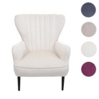 Lounge-Sessel Cocktailsessel Polstersessel Samt creme-beige