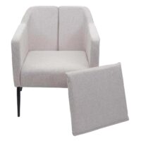 Lounge-Sessel Cocktailsessel Relaxsessel Stoff creme-beige