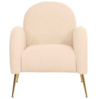 Lounge-Sessel Cocktailsessel Retro Nosagfederung Chenille creme-weiss