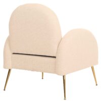 Lounge-Sessel Cocktailsessel Retro Nosagfederung Chenille creme-weiss