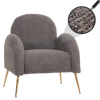 Lounge-Sessel Cocktailsessel Retro Nosagfederung Chenille dunkelgrau