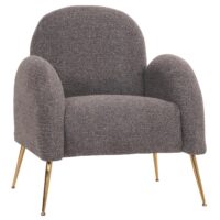 Lounge-Sessel Cocktailsessel Retro Nosagfederung Chenille dunkelgrau