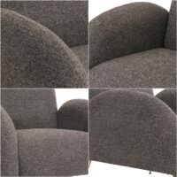 Lounge-Sessel Cocktailsessel Retro Nosagfederung Chenille dunkelgrau
