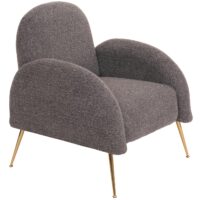 Lounge-Sessel Cocktailsessel Retro Nosagfederung Chenille dunkelgrau