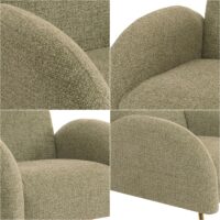 Lounge-Sessel Cocktailsessel Retro Nosagfederung Chenille hellgrün