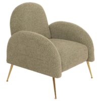 Lounge-Sessel Cocktailsessel Retro Nosagfederung Chenille hellgrün