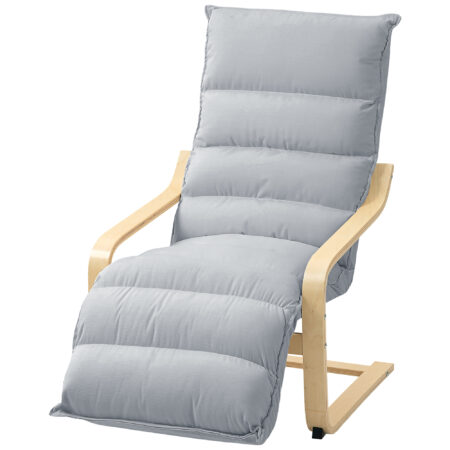 Lounge-Sessel modern gepolstert mit Fussstütze hellgrau