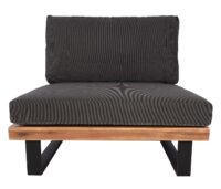Lounge-Sessel Garten-Sessel Akazie Holz Aluminium braun Polster dunkelgrau