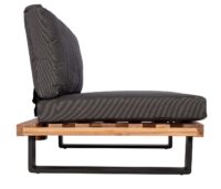 Lounge-Sessel Garten-Sessel Akazie Holz Aluminium braun Polster dunkelgrau