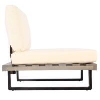 Lounge-Sessel Garten-Sessel Akazie Holz Aluminium grau Polster cremeweiss
