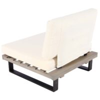 Lounge-Sessel Garten-Sessel Akazie Holz Aluminium grau Polster cremeweiss
