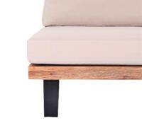 Lounge-Sessel Garten-Sessel Akazie Holz Aluminium hellbraun Polster beige