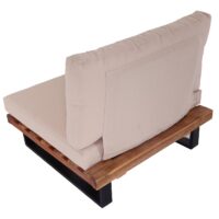 Lounge-Sessel Garten-Sessel Akazie Holz Aluminium hellbraun Polster beige