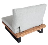 Lounge-Sessel Garten-Sessel Akazie Holz Aluminium hellbraun Polster hellgrau