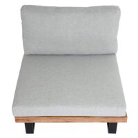 Lounge-Sessel Garten-Sessel Akazie Holz Aluminium hellbraun Polster hellgrau