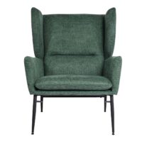 Lounge-Sessel Ohrensessel Cocktailsessel Stoff Metall grün