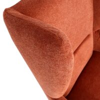 Lounge-Sessel Ohrensessel Cocktailsessel Stoff Metall terracotta-braun