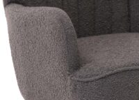 Lounge-Sessel Ohrensessel Retro Vintage Bouclé Öko-Tex dunkelgrau