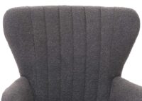 Lounge-Sessel Ohrensessel Retro Vintage Bouclé Öko-Tex dunkelgrau