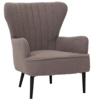 Lounge-Sessel Ohrensessel Retro Vintage Bouclé Öko-Tex hellgrau